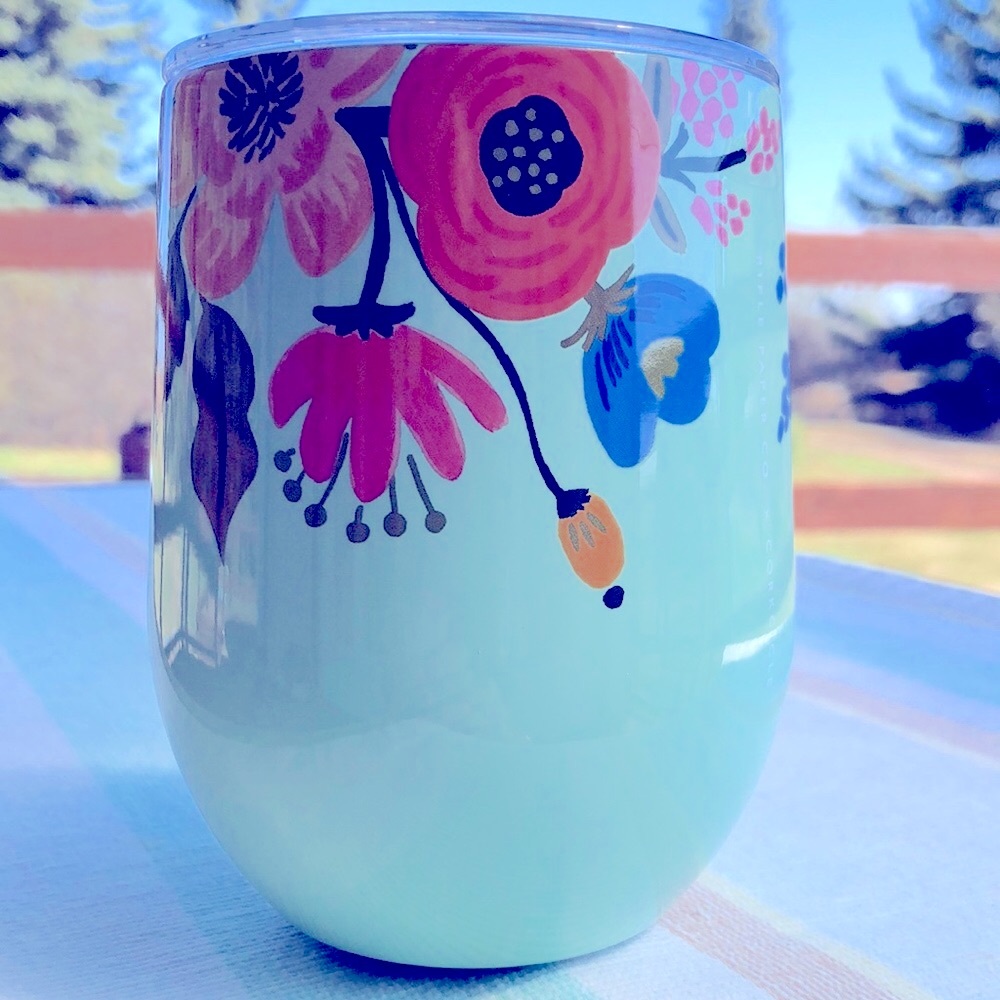 Corkcicle NWOT Mint Floral Wine Beverage Tumbler